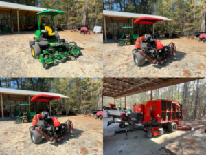 4 Lots: Golf Course Mowers and Vac Sweeper